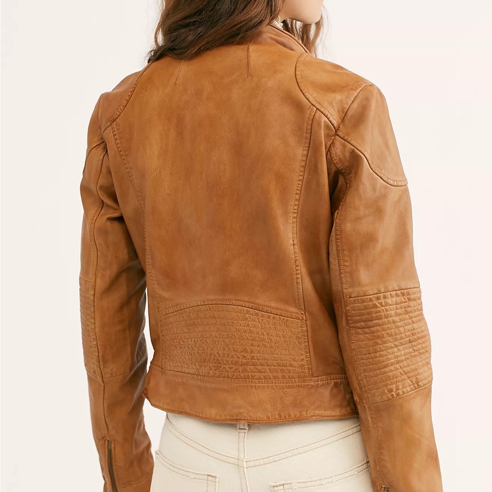 🔥REDUCED🔥 FREE PEOPLE Fitted and Rugged Leather Jacket - Picture 3 of 9